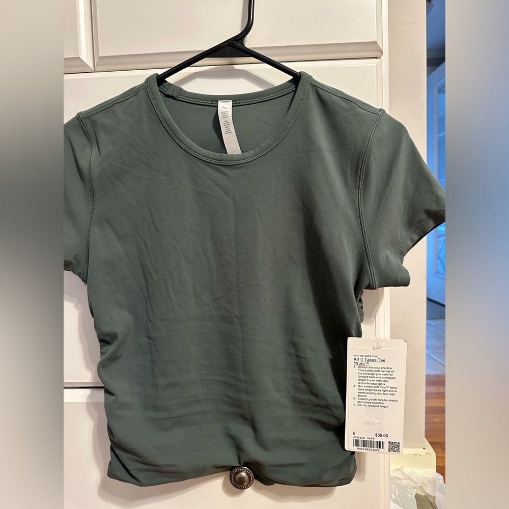 Lululemon Athletica All it Takes Tee Nulu Dark Forest NEW WITH TAGS